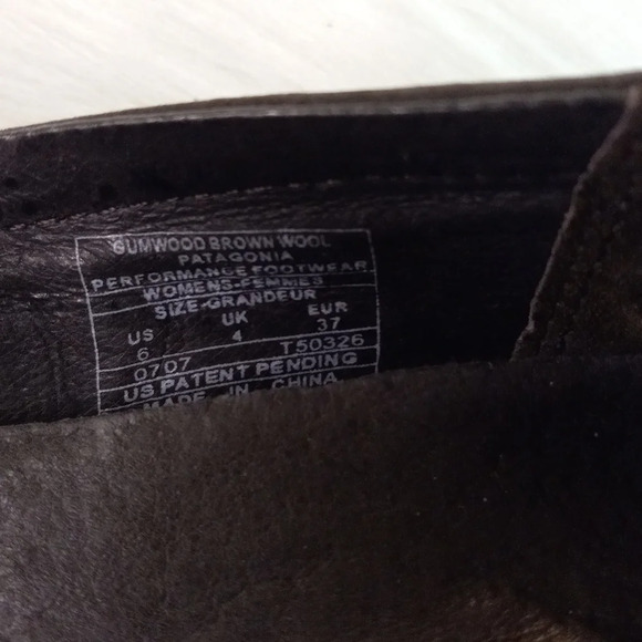 Patagonia Gumwood Wool Mary Jane Flat Wool Leather Blend Womens Size 6m Brown - Picture 8 of 8
